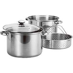   piece Stainless Steel Stock Pot and Pasta Steamer Set  Overstock