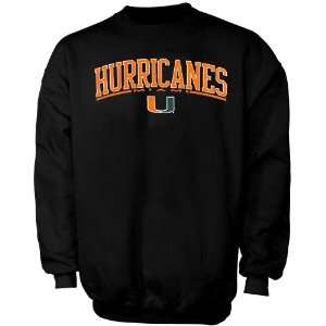    Miami Hurricanes Black Basic Crew Sweatshirt: Sports & Outdoors