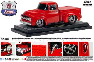 M2 MACHINES 1:24 SCALE CUSTOM RED 1956 FORD F 100 TRUCK GROUND POUNDER