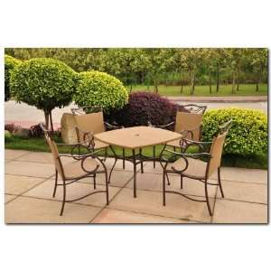  Valencia Resin Wicker/Steel Dining Group: Patio, Lawn 