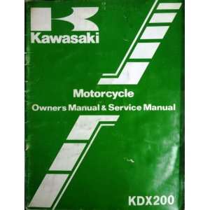  Motorcycle Owners Manual & Service Manual KDX 200 Books