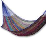 Hand woven Large Deluxe Rainbow Seascape Hammock (Mexico)   
