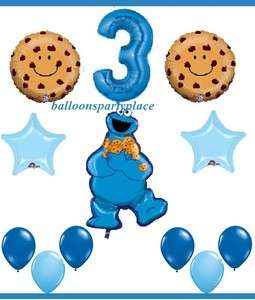 Sesame Street Birthday Party Ideas on Street Cookie Monster Third Birthday Party Supplies Balloons Three 3rd
