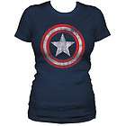 NEW Women Ladies Junior Size Captain America Vintage Fade Shield T 