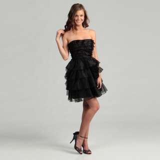 Jessica Simpson Womens Black Ruffle Dress  Overstock