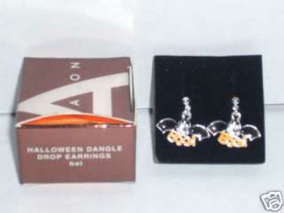 Avon Bat Boo dangle earrings HALLOWEEN STERLING SILVER  