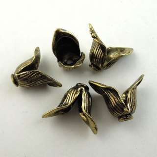 Antique brass leaves beads cap findings 15pcs 03870  
