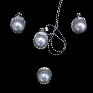 Bridal Necklace Earring Ring Sz 7 Set Austrian Rhinestone Crystal 