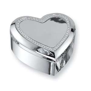  Silver plated Lift off Lid Heart Jewelry Box: Jewelry