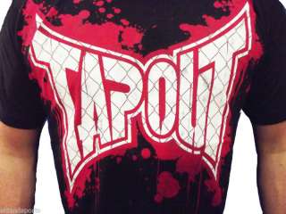 NEW MENS TAPOUT CAGE BLOOD SPLATTER UFC MMA TEE   RARE  