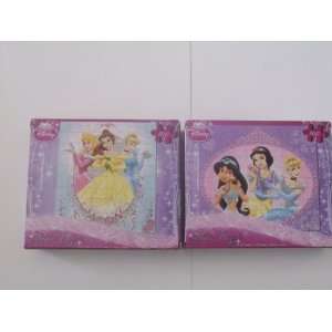   Disney Princess Glitter Puzzle 100 Piece   2 Puzzle Pak Toys & Games