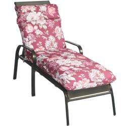 Mia Floral Outdoor Mauve/ Red Chaise Lounge Chair Cushion   