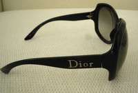 CHRISTIAN DIOR Black Frame Sunglasses/Smokey Black Owl Shaped Lenses 