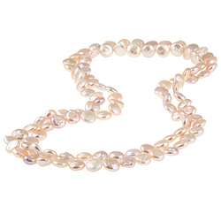 New York Pearls FW Pink Coin Pearl 51 inch Endless Necklace (10 11 mm 