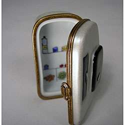 Limoges Hand painted Porcelain Old fashioned Refrigerator Box 