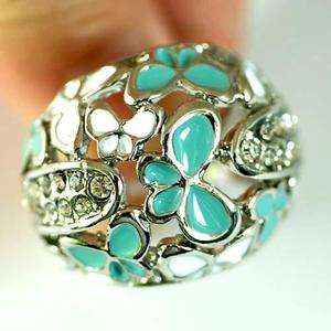   Butterfly GP Diamante Gemstone Finger Ring CZ Jewelry Fashion  