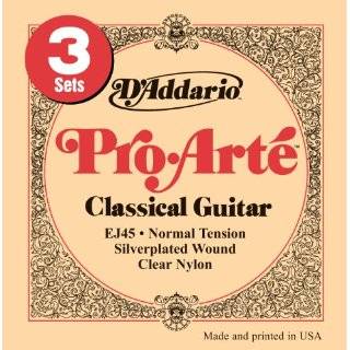 Addario EJ45 3D Pro Arte Nylon Classical Guitar Strings, Normal 