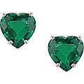 10k Gold Heart shaped Created Emerald Earrings MSRP $139 