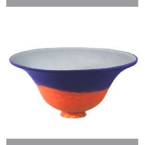  10W Orange/Blue Pate De Verre Bell Lamp Shade