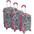 World Traveler Designer Prints Pink Trim Zebra 3 piece Lightweight 