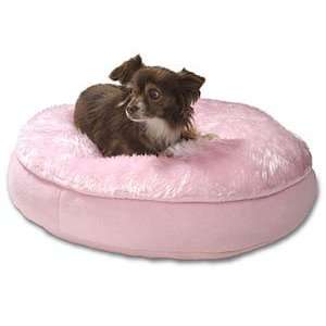  Faux Fur Round Pet Bed : Fabric PINK FAUX FUR : Size 