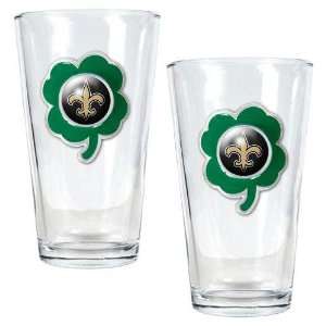  NFL New Orleans Saints St. Patricks Day 2pc Pint Glass 