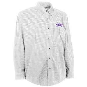    TCU Esteem Button Down Dress Shirt (White): Sports & Outdoors
