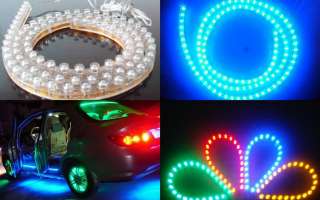 4x24cm LED Strip Car Lights Flexible Grill Light Blue  
