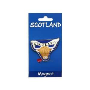  Fridge Magnet Brass Highland Cow And Banner Toys & Games