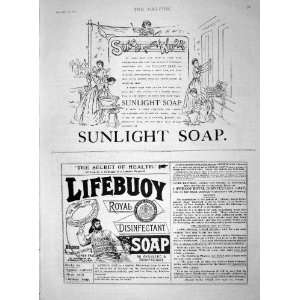  1894 Advertisement Sunlight Soap Lifebuoy Disinfectant 