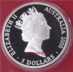 2000, AUSTRALIA $5 DOLLARS SILVER PROOF COIN *The Sydney Olympics 