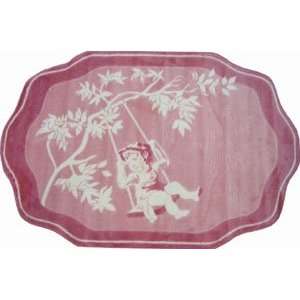  Pink Toile Area Rug, funtime supreme collection, 4x5 