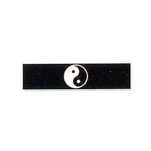  Ying Yang Karate Martial Arts Headband   Black: Sports 