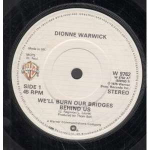   BEHIND US 7 INCH (7 VINYL 45) UK WARNER BROS 1975: DIONNE WARWICK