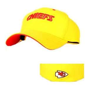  Kansas City Chiefs Yellow Script Flex Fit NFL Hat Sports 