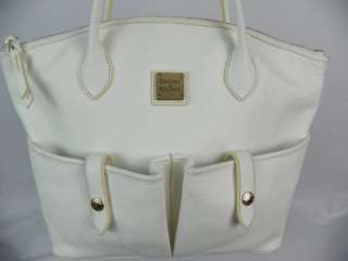 Dooney & Bourke ALL WEATHER LEATHER Crescent Tote w/ Accessories~White 