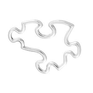    Sterling Silver 25x18mm Autism Puzzle Piece Link: Home & Kitchen