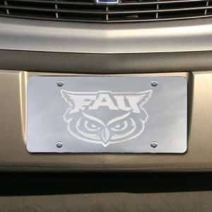 Florida Atlantic University Owls Silver Mirrored Team Logo License 