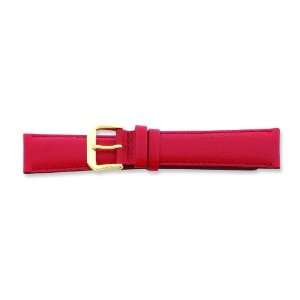  de Beer Red Leather Watch Band 18mm