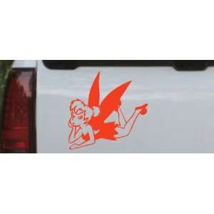 Tinkerbell Laying Cartoons Car Window Wall Laptop Decal Sticker    Red 