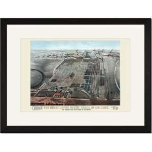   Matted Print 17x23, Great Union Stockyards of Chicago