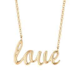 Yellow Gold over Silver Expression Love Necklace  