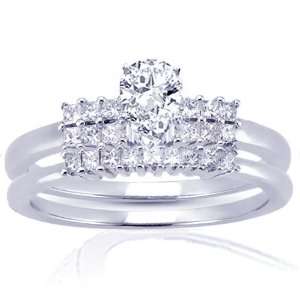 20 Ct Pear Shaped Petite Diamond Engagement Wedding Rings Set IDEAL 