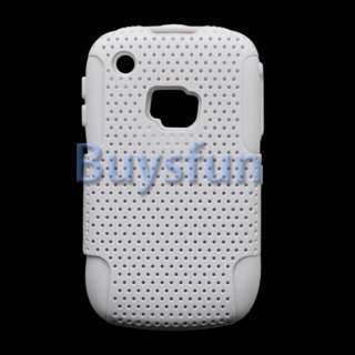 WHITE HYBRID SILICONE SKIN CASE SOFT & HARD COVER FOR BLACKBERRY CURVE 