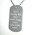 PERSONALIZED Dog Tag Necklace Horizontal Word SILVER   Custom Laser 