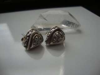 Scott Kay Sterling Silver Basketweave Diamond Earrings  