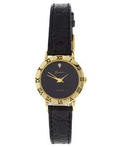 Genevex by Croton Womens Black Dial Watch  