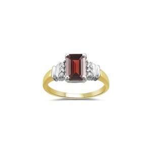  0.08 Cts Diamond & 1.83 Cts Garnet Ring in 14K Two Tone 