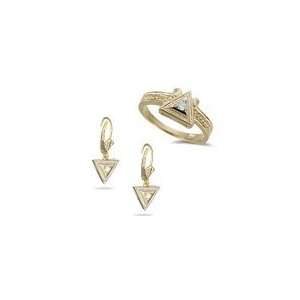  1/5 (0.18 0.25) Ct Diamonds Jewelry Set in 14K Yellow Gold 