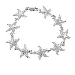 Sterling Silver Starfish Link Bracelet  Overstock